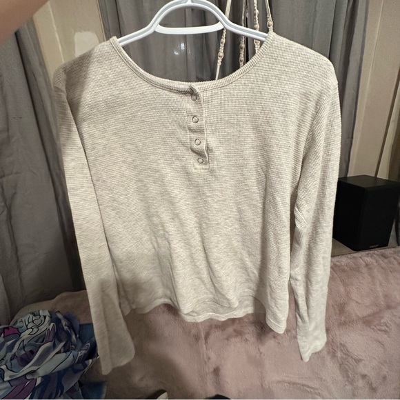 Long Sleeve Waffle Tee • Poof New York • Large - Picture 1 of 3